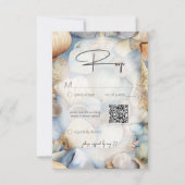 Cartons Réponse Scène de coquillages tropicaux Mariage moderne Cod (Devant)