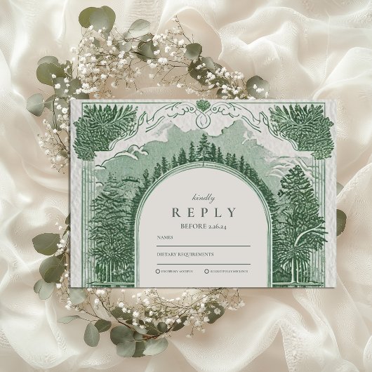 Cartons Réponse Scène de forêt romantique