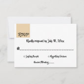Cartons Réponse Script Beige minimal chic Mariage formel moderne (Devant)