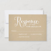 Cartons Réponse Script blanc Rustique Mariage Kraft (Devant)