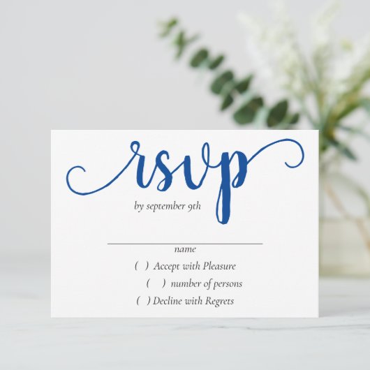 Cartons Réponse Script bleu simple | Cérulean Classique (Debout devant)