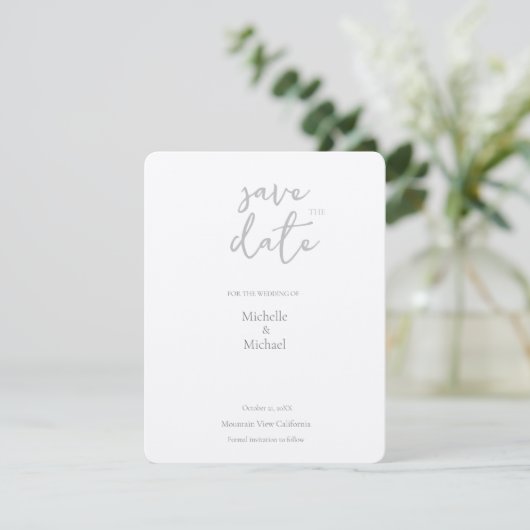 Cartons Réponse Script Calligraphie Mariage Moderne Enregistrer la (Debout devant)