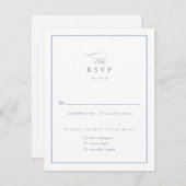 Cartons Réponse Script classique élégant Dusty Blue Mariage (Devant / Derrière)