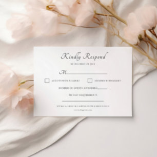 Cartons Réponse Script classique élégant Mariage moderne