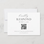 Cartons Réponse Script classique Mariage de code QR moderne (Devant)