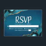 Cartons Réponse Script d'agate d'or Turquoise Ombre bat mitzvah<br><div class="desc">Soyez fier, réjouissez-vous et célébrez cette étape de votre Bat mitzvah préféré avec cette carte d'insertion RSVP cool, unique, moderne et personnalisée pour votre événement ! La typographie en écriture blanche recouvre un turquoise bleu foncé et turquoise, arrière - plan à agate bleu turquoise accentué de veines faux or. Personnalisez...</div>