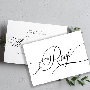 Cartons Réponse Script de calligraphie moderne mariage romantique