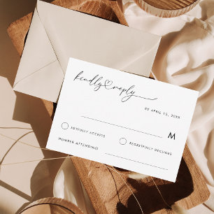Cartons Réponse Script de Coeur Romantique minimaliste mariage élé