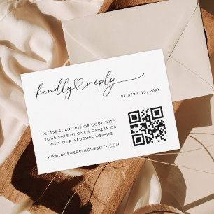 Cartons Réponse Script de coeur romantique minimaliste QR Code Mar