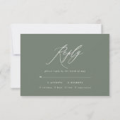 Cartons Réponse Script élégant mariage vert botanique moderne (Dos)