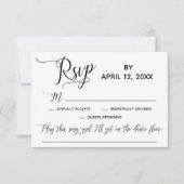Cartons Réponse Script élégant Simple Chanson Demande de mariage R (Devant)