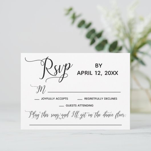 Cartons Réponse Script élégant Simple Chanson Demande de mariage R (Debout devant)