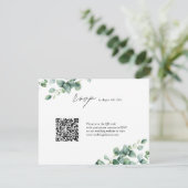 Cartons Réponse Script Eucalyptus vert mariage de code QR (Debout devant)