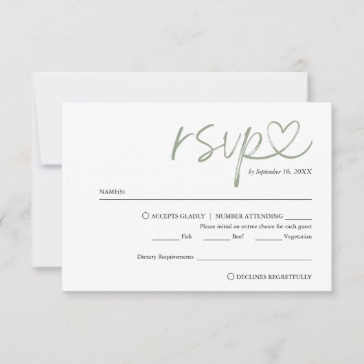 Cartons Réponse Script manuscrit moderne avec Mariage de choix de  (Devant)