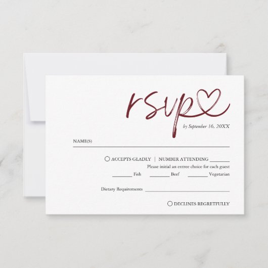 Cartons Réponse Script manuscrit moderne avec Mariage de choix de  (Devant)