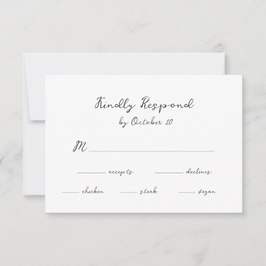 Cartons Réponse Script manuscrit simple en Whimsical | MARIAGE (Devant)