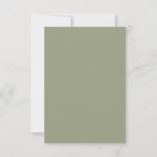 Cartons Réponse Script manuscrit vert Sage Code QR simple (Dos)