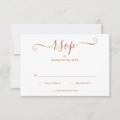 Cartons Réponse Script Mariage en terre cuite simple et élégant (Devant)