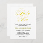 Cartons Réponse Script minimaliste élégant Gold Grad Party (Devant / Derrière)