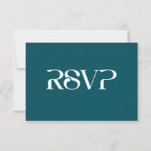 Cartons Réponse Script minimaliste Funny moderne Mariage Turquoise (Dos)