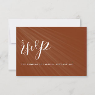 Cartons Réponse Script minimaliste moderne Mariage orange brûlé