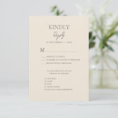 Cartons Réponse Script moderne beige Whimsical Mariage bohème (Debout devant)