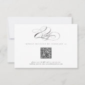 Cartons Réponse Script moderne élégant classique QR Code Mariage R (Devant)