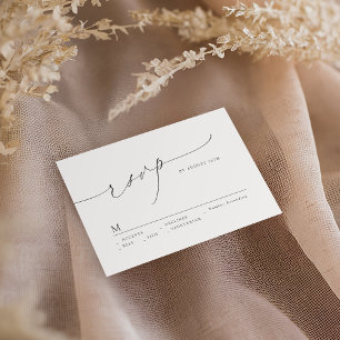 Cartons Réponse Script moderne minimaliste chic élégant Mariage él
