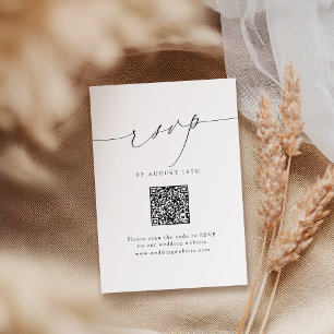 Cartons Réponse Script moderne minimaliste chic QR Code Mariage