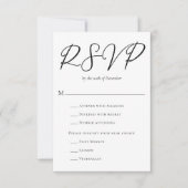 Cartons Réponse Script noir simple et chic avec Mariage de choix d (Devant)