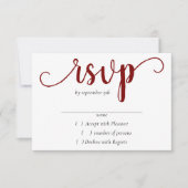 Cartons Réponse Script rouge simple | Cherry Minimaliste Flourisse (Devant)