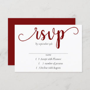 Cartons Réponse Script rouge simple   Cherry Minimaliste Flourisse