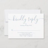 Cartons Réponse Script simple élégant Dusty Blue (Devant)