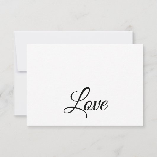 Cartons Réponse Script simple et élégant, Mariage noir et blanc (Dos)