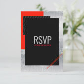 Cartons Réponse Script simple Rouge, noir, gris rayures blanches (Debout devant)