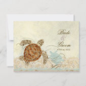 Cartons Réponse Sea Turtle Modern Coastal Ocean Beach Swirls (Dos)