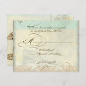 Cartons Réponse Sea Turtle Modern Coastal Ocean Beach Swirls (Devant / Derrière)