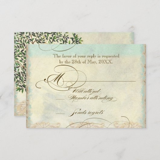 Cartons Réponse Sea Turtle Modern Coastal Ocean Beach Swirls (Devant / Derrière)