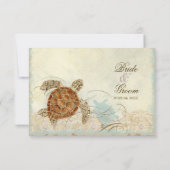 Cartons Réponse Sea Turtle Modern Coastal Ocean Beach Swirls (Dos)