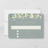 Cartons Réponse Seafoam Green Snowberry+Eucalyptus Garland Mariage (Devant)