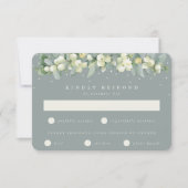 Cartons Réponse Seafoam Green Snowberry+Eucalyptus Garland Mariage (Devant)