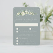 Cartons Réponse Seafoam Green Snowberry+Eucalyptus Stem Mariage (Debout devant)