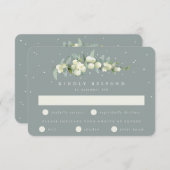 Cartons Réponse Seafoam Green Snowberry+Eucalyptus Stem Mariage (Devant / Derrière)