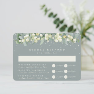 Cartons Réponse Seafoam Snowberry+Eucalyptus Mariage Multi-événeme
