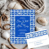Cartons Réponse Seashell Grid Beach Wedding PERSONNALISÉ