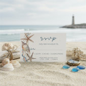 Cartons Réponse Seashell Starfish Plage Mariage Meal Choice