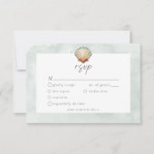 Cartons Réponse Seashell Watercolor Minimalist Beach Wedding (Devant)