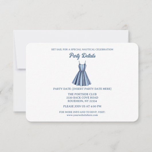 Cartons Réponse Seaside Stripes Celebration QR Code (Devant)