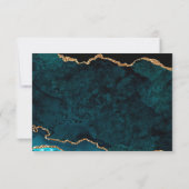 Cartons Réponse Sélection de repas Turquoise Gold Agate Mariage (Dos)