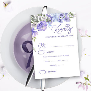 Cartons Réponse Sélection d'entrée florale violette élégante